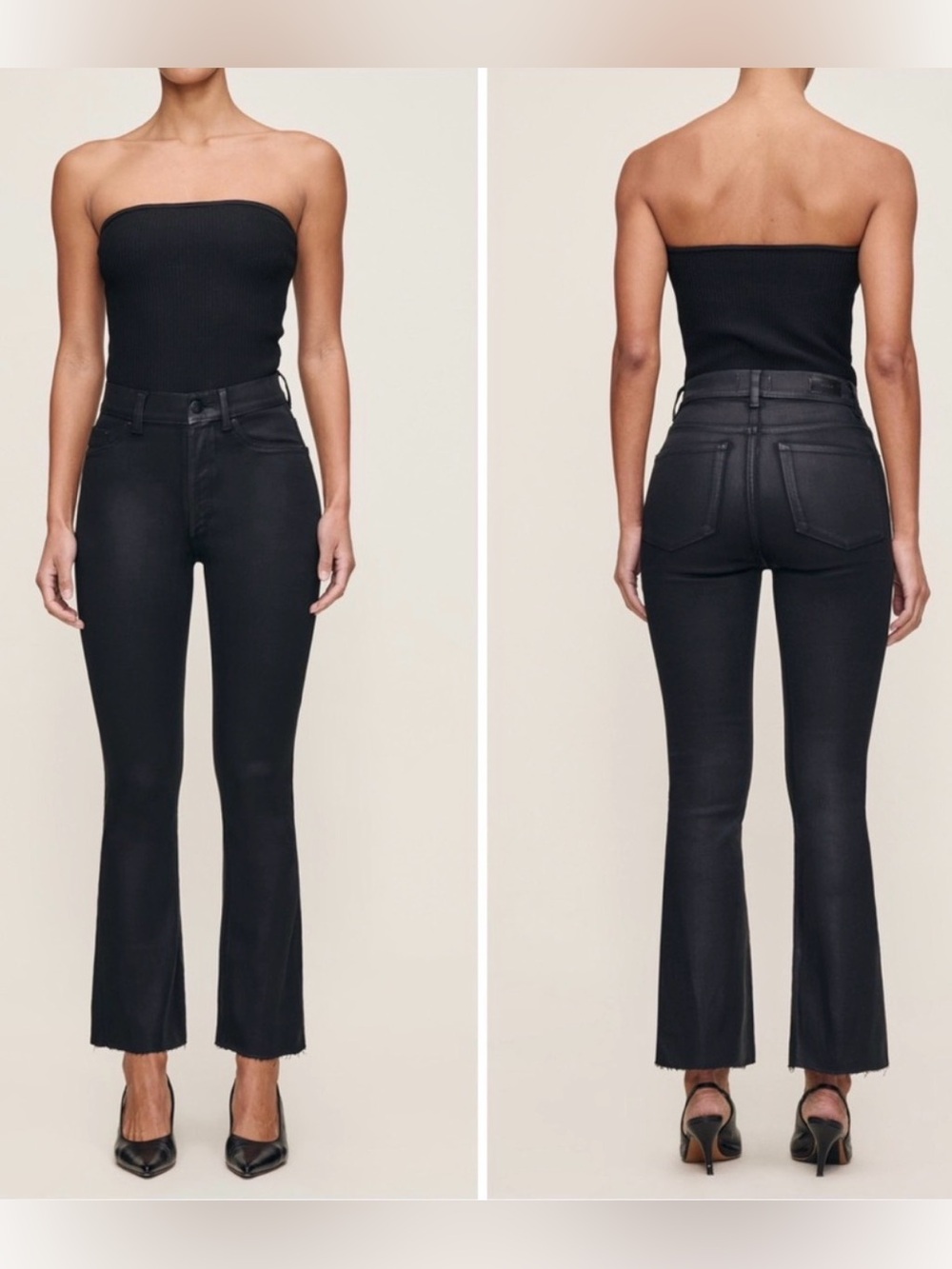 DL1961 Bridget Boot High Rise Coated Jeans Black Size 25